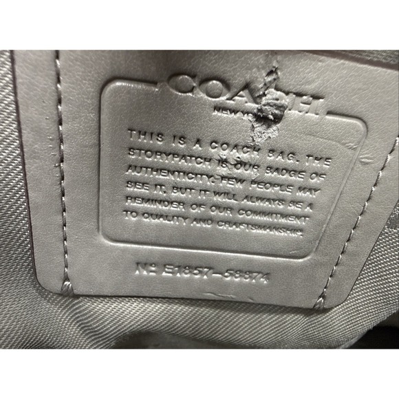 COACH Prairie Satchel Polished Pebbled Leather 58874 Grey Leather Handbag - Picture 11 of 11